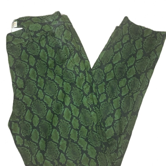 Michael Kors Green Snakeskin Pants Size 2 - Picture 1 of 9